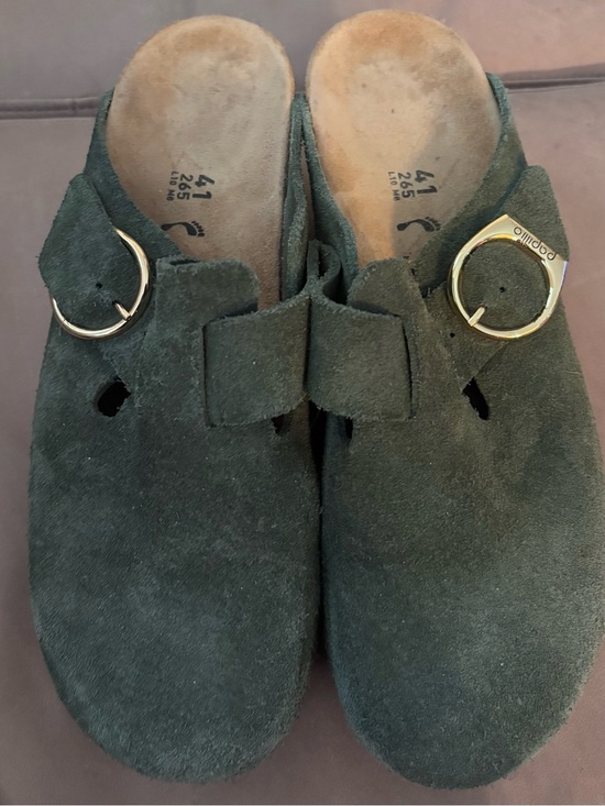 Birkenstock Shoes - Papillio by Birkenstock Fanny Platform Clogs Forest Green Suede Size 41 US 10